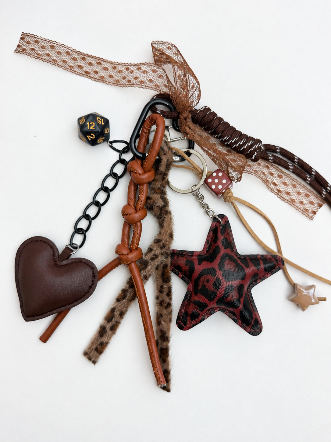 Leopard Star Charm Keychain