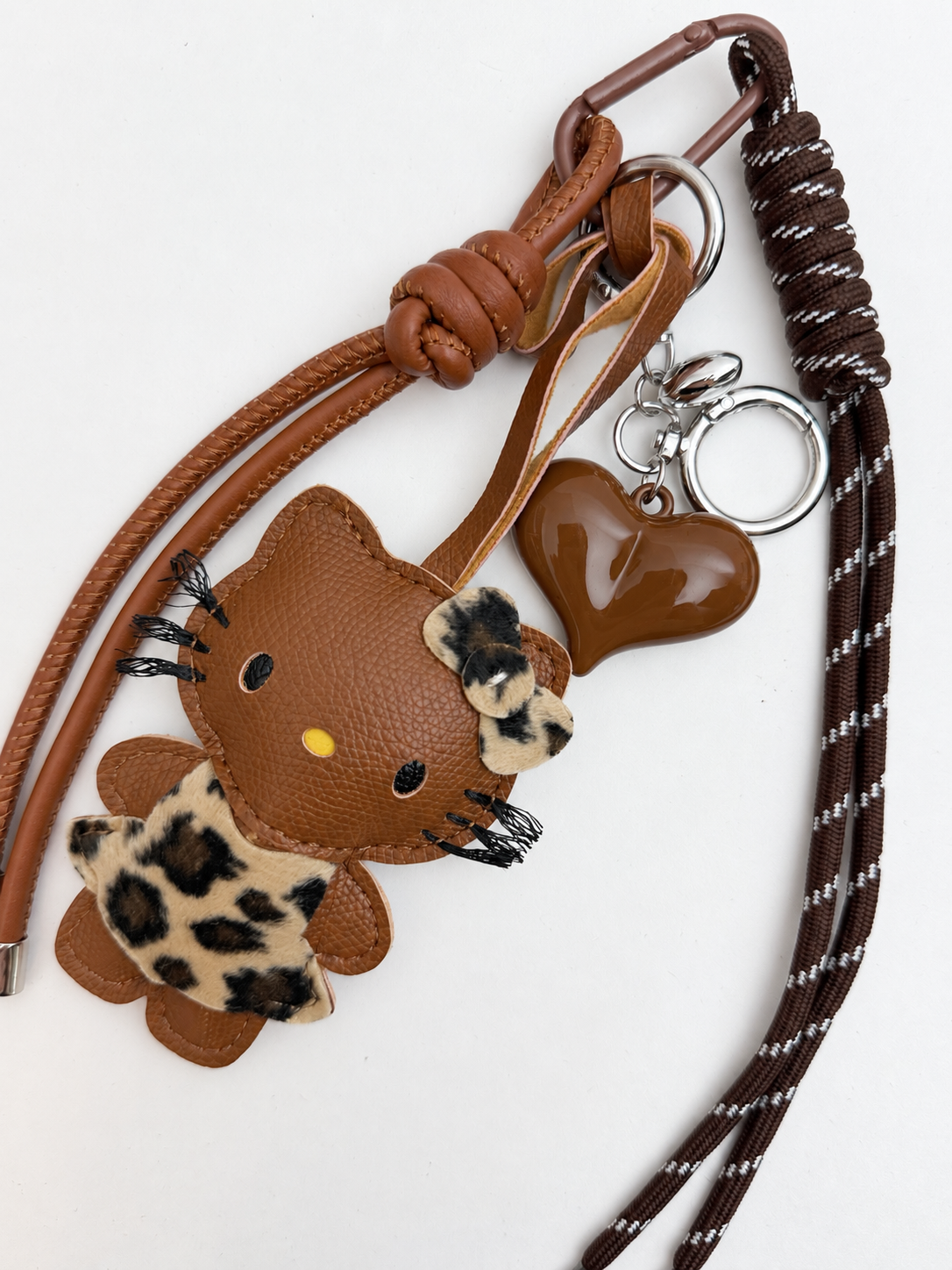 Leopard Kitty Charm Keychain