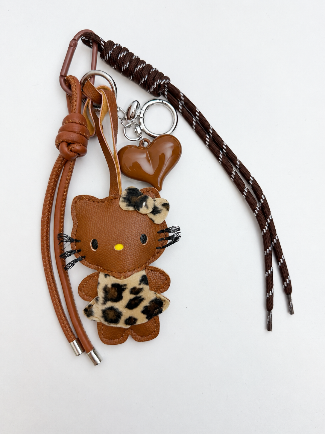 Leopard Kitty Charm Keychain