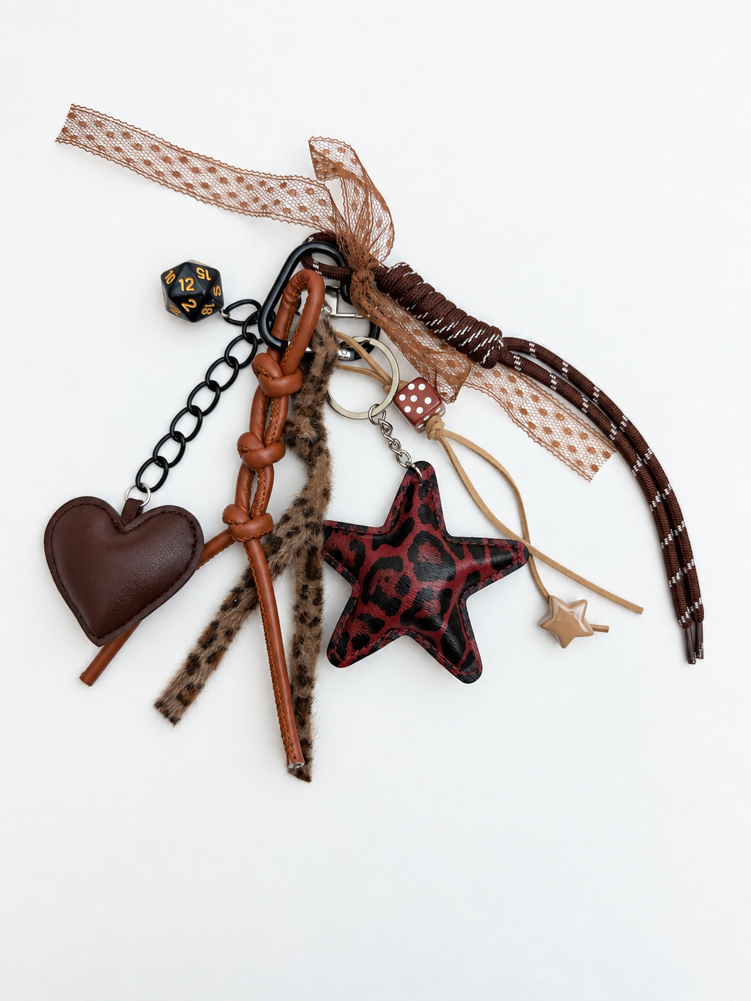 Leopard Star Charm Keychain
